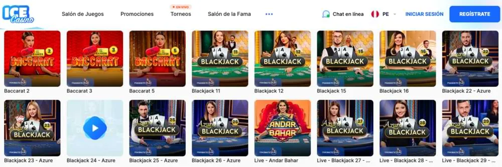 Blackjack en Vivo Ice Casino